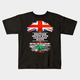 British Grown With Lebanese Roots - Gift for Lebanese With Roots From Lebanon Kids T-Shirt